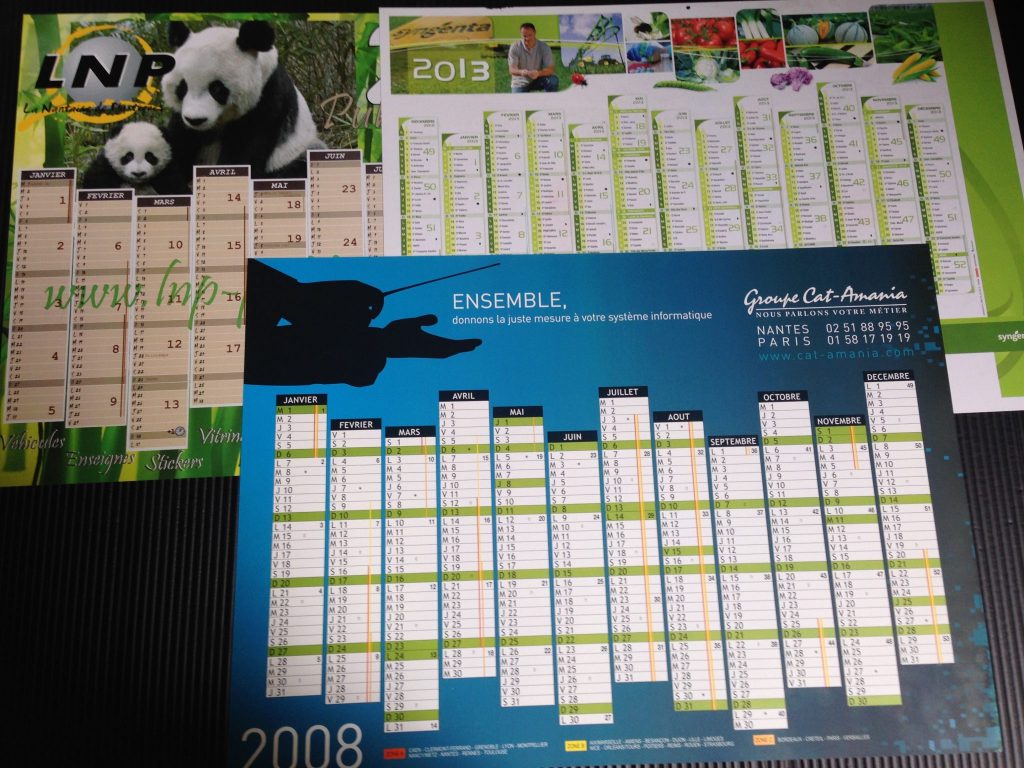 impression de calendriers personnalisés en PVC